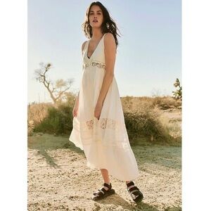 FREE PEOPLE | carla lace maxi dress - ivory (small)